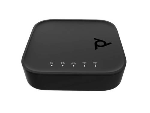 HP Poly ATA 402 2FXS Voice VoIP Adapter Konferenztelefon Basisstation Schwarz