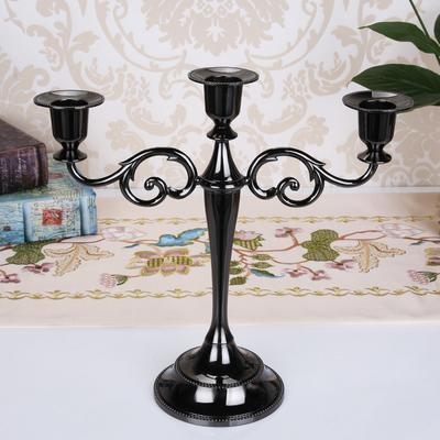 Inspire Daily Merch Metal Candlestick Holder Retro 3 Arm Candelabra Wedding Home Decor golden