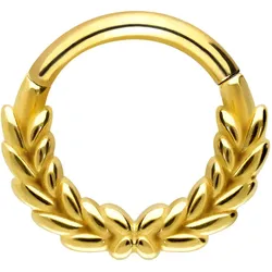 Chirurgenstahl Segmentring Clicker LORBEERKRANZ