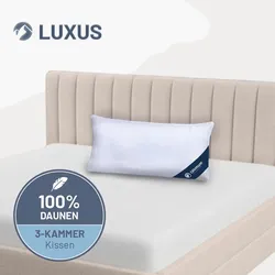 3-Kammer-Daunenkissen »LUXUS« – 100% Daunen (Außen), Größe: 40x80