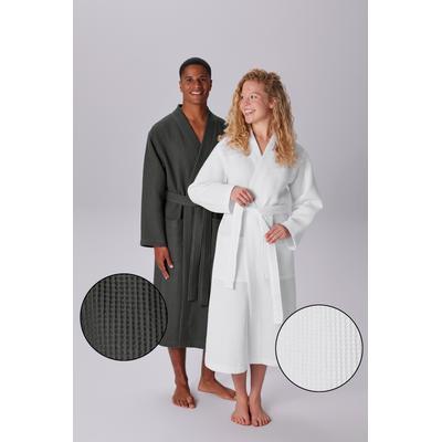 Unisex-Bademantel OTTO HOME "Inga, Waffelpiqué, leicht, ideal für Sauna & Spa, Hotelbademantel" Gr. XL, weiß, L:125cm, Baumwolle, Hausmäntel, kleines Packmaß, Taschen, Damen & Herren, S-3XL, Morgenmantel
