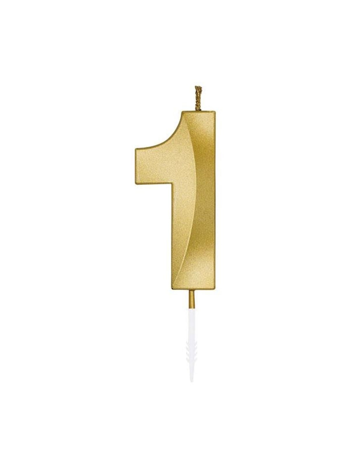 Globos Cake Candle 6cm Metallic Gold no. 1