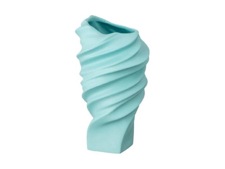 Tischvase ROSENTHAL Squall 15 cm , blau (mint), H:15cm, Keramik, Vasen, Tischvase