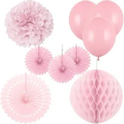 Partydeko rosa Partyset Geburtstagsdeko Feier Partyartikel Geburtstag Hochzeit