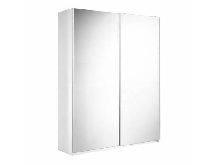Armoire 2 portes coulissantes 180x210 cm blanc laquée portes miroir - SWAM