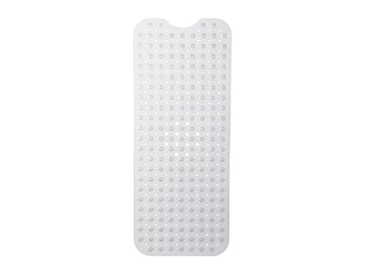 Relaxdays anti slip douchemat, anti slip badmat met zuignappen, exte grote antislipmat, vierkant, 97x39 cm, transparant
