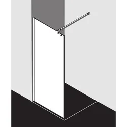 Kermi Xb Glasanlage XBWIA08020VEK 78-80x200cm, silber hochglanz, ESG Stripe