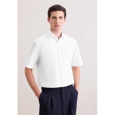 Businesshemd SEIDENSTICKER "Schwarze Rose", Herren, Gr. 4XL51, normale Ärmellängen, weiß, 100% Baumwolle, unifarben, regular fit, gerader Abschluss, Hemden, Regular 1/2 Kentkragen Uni