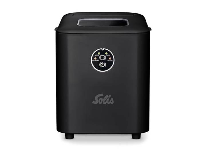 Solis Ice Cube Express Eiswürfelmaschine, Schwarz 8 Eiswürfel in 8 Minuten, Einstellbare Eiswürfelgröße, Selbstreinigend, Für Küche, Büro, Party und Bar