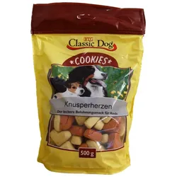 Classic Dog Snack Cookies Knusperherzen | 500g für Hunde