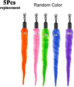 Inspire Curations Plush Worm Cat Wand Replacement Toys 5pcs Multicolor