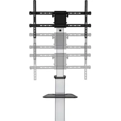 Aisens SOPORTE SUELO RUEDAS BANDEJA DVD PANTALLA 50KG 37-86 (50 kg, 37" - 86"), TV Ständer, Silber, Schwarz