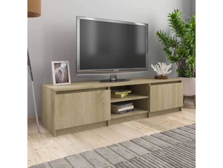 Meuble TV Chêne Sonoma 140x40x35 5 cm Aggloméré[282]