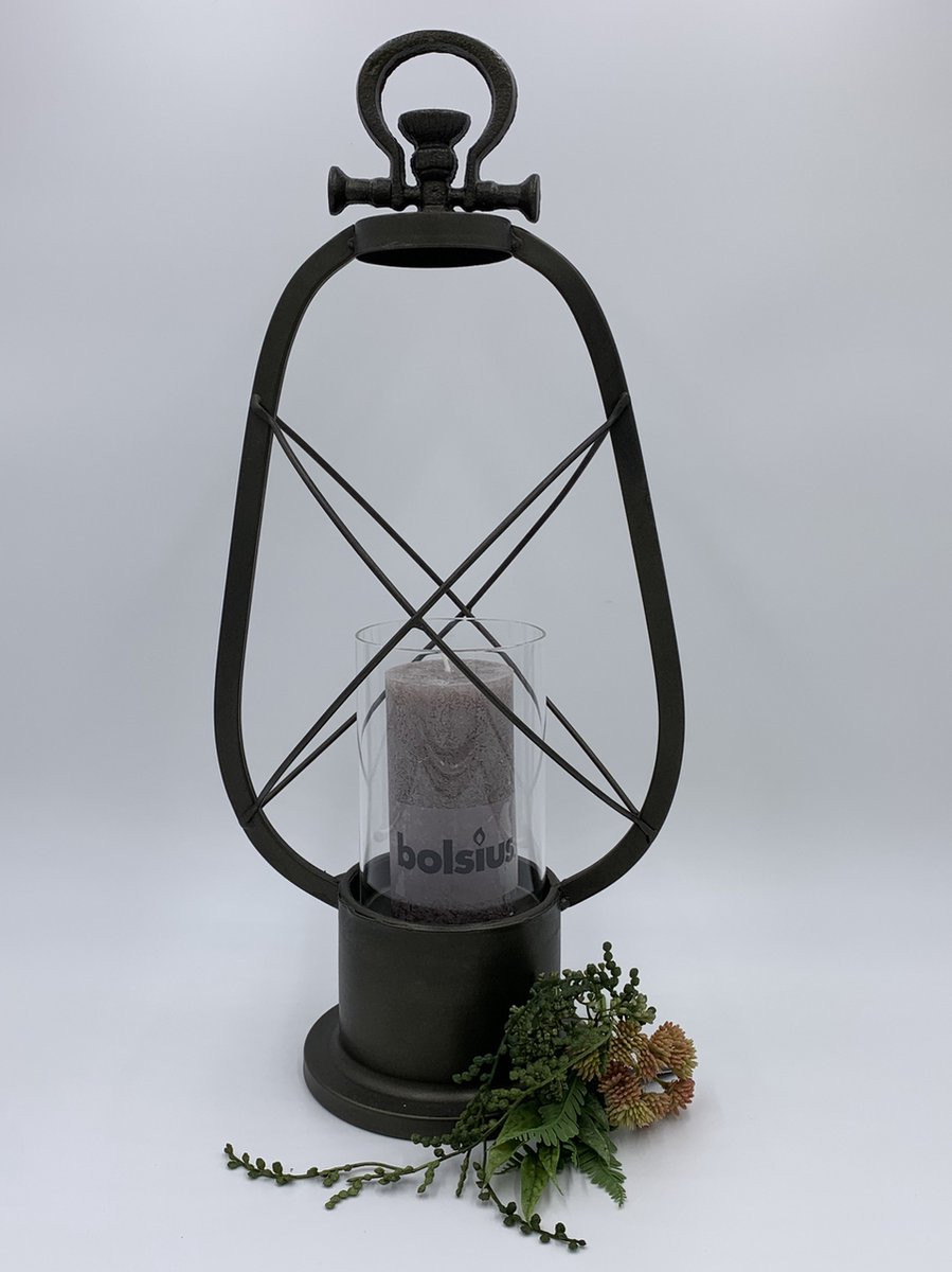 Windlicht lantaarn Home Sweet Home zwart 53 x 16 cm