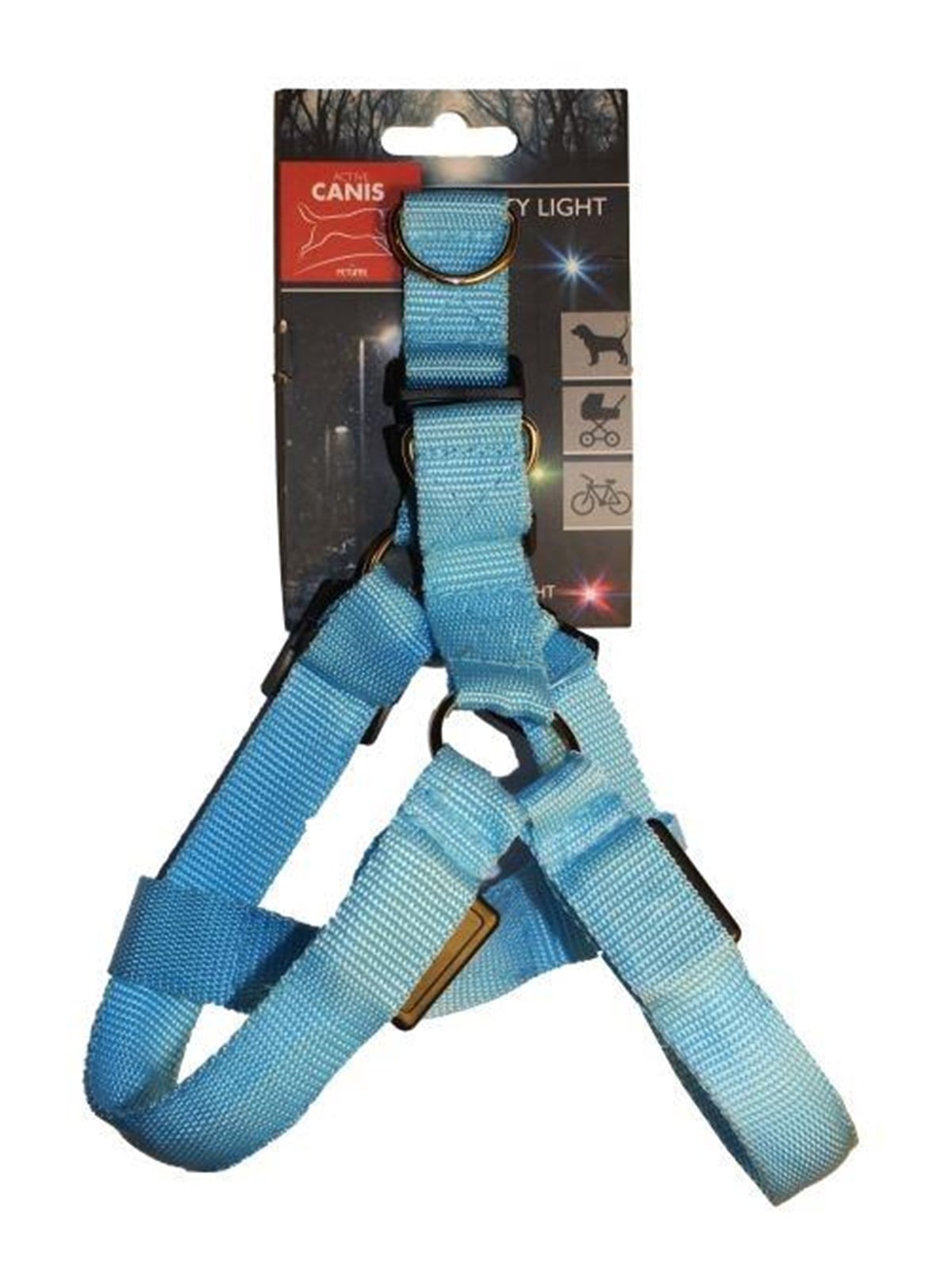 Active Canis LED-Leuchtgeschirr XL Blau