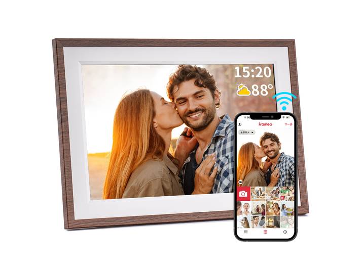 Cadre photo numérique Frameo de 10,1 pouces, cadre électronique WiFi, cadre photo numérique intelligent Cloud HD 1280 * 800IPS, stockage de 32 Go, mur
