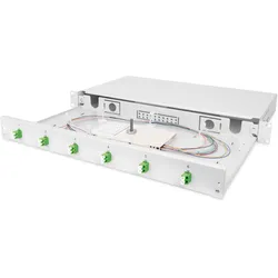Digitus LWL-Spleißbox, 1HE, bestückt, 6x LC-APC DX, OS2