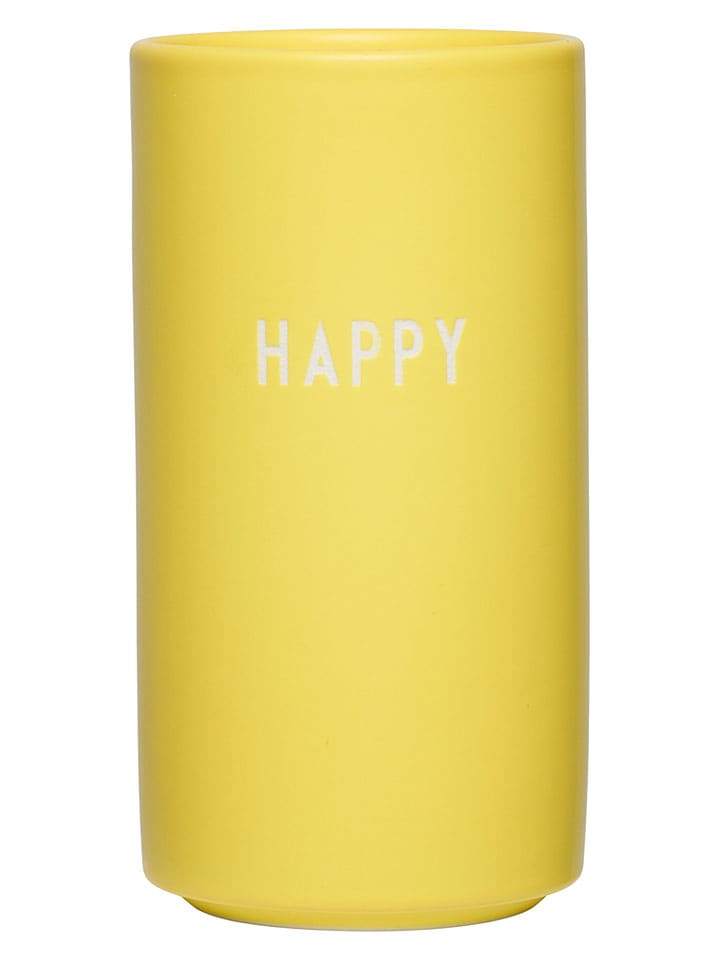 Design Letters Vase "Happy" in Gelb - (H)11 cm - onesize