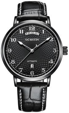 Everyday Crate OCHSTIN 6141A Automatic Mechanical Watch Day Date Genuine Leather Business Watch For Men black black