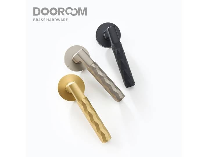 Dooroom-Ensemble de serrures de porte en laiton, moderne, noir, dégradmartelé, intérieur de chambre à coucher, double levier de porte en bois, DUNIPrivacy Passage