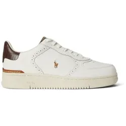 Polo Ralph Lauren für Herren. 809P15528001 Masters Court Sneaker aus weißem Leder (45), Wohnung, Schnürsenkel, Lässig