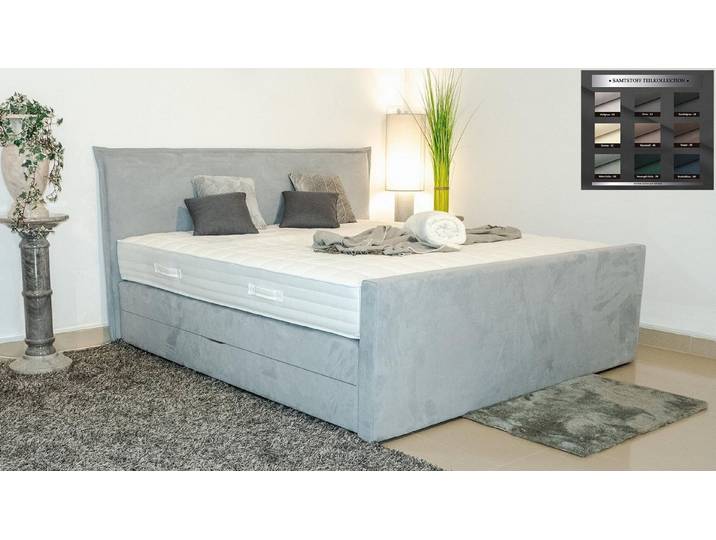 PAARA Boxspringbett Madrid mit Bettkasten Stauraum H2 H3 fussteil, mit Fussteil und mit einzigartigem Belüftungssystem