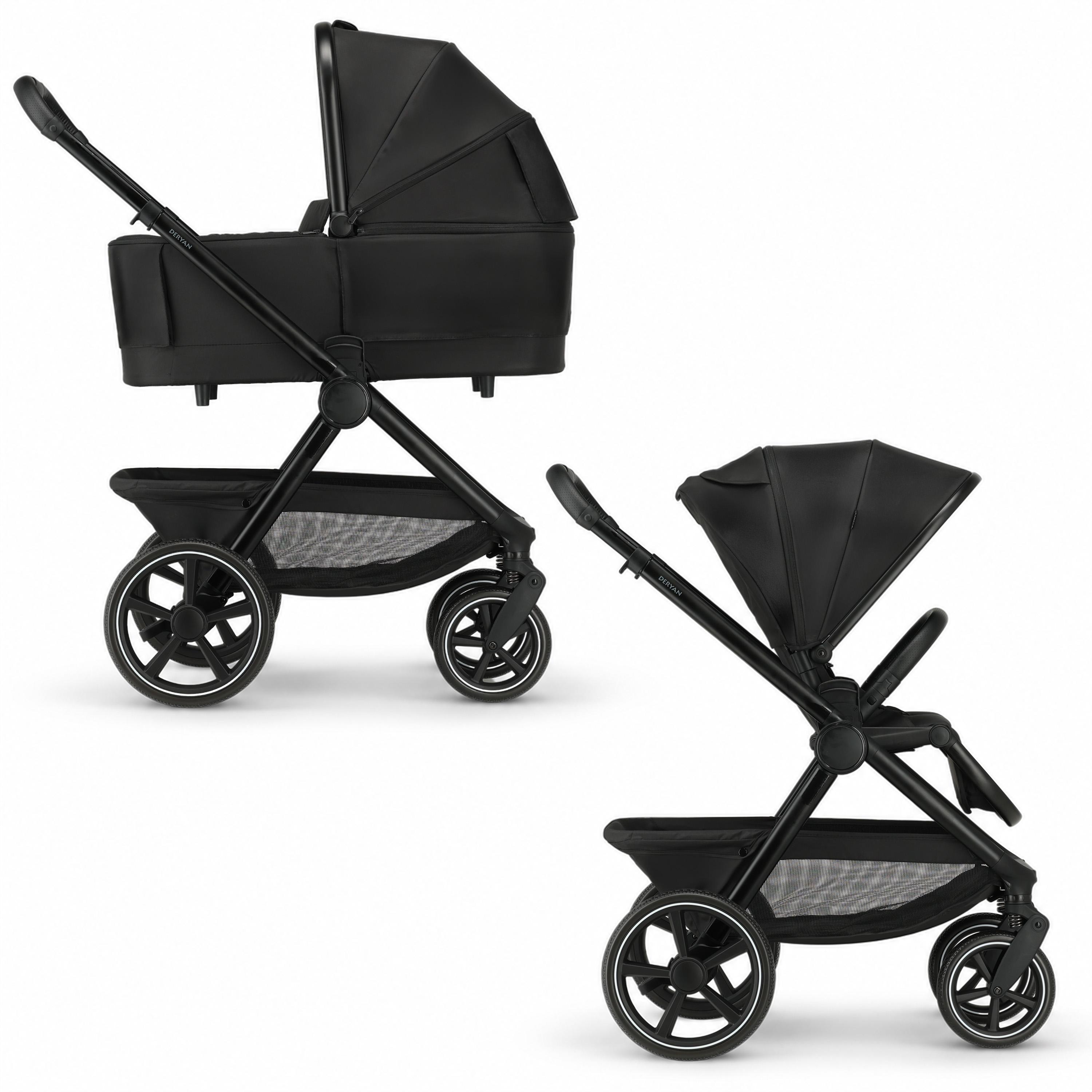 Deryan Naya Kinderwagen 2-in-1 - Zusammenklappbar - Mit Regenschutz - Schwarz