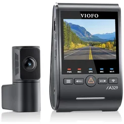 Viofo A329S 2CH (Bluetooth, Eingebautes Display, GPS-Empfänger, WLAN, 4K), Dashcam, Schwarz