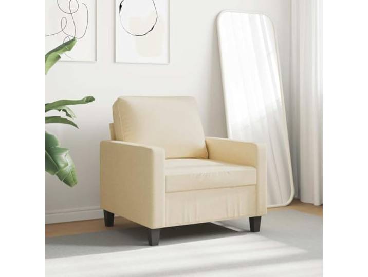 KTHLBRH Sessel, Creme, 60 cm, aus Stoff Gestell aus robustem Metall, Polsterung aus Schaumstoff, modernes Design, maximale Belastung 110 kg