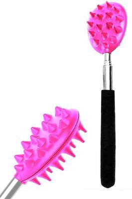 Uplifted Finds Extendable Cactus Back Scratcher With Adjustable Handle And Durable PVC Spiked Head pink