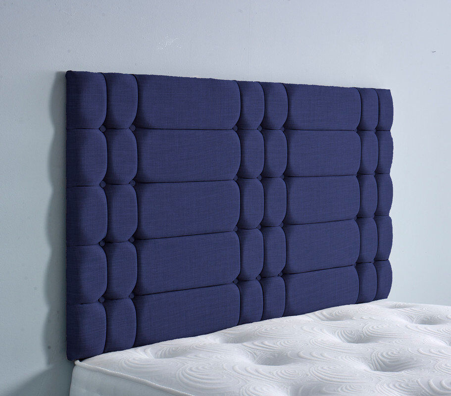 ClassicLiving Upholstered Linen Headboard Blue Kingsize (5')