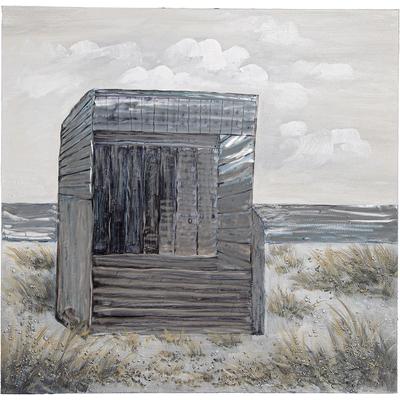 Leinwandbild GILDE "Bild quadratisch Strandkorb", grau (farbe bild(er): grau), B:80cm H:80cm T:3cm, Poly-Leinwand, Bilder, Leinwandbild