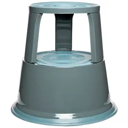 BRB Rollhocker aus Stahlblech, 3 Lenkrollen, Höhe 430 mm, Tragkraft 150 kg, lichtgrau