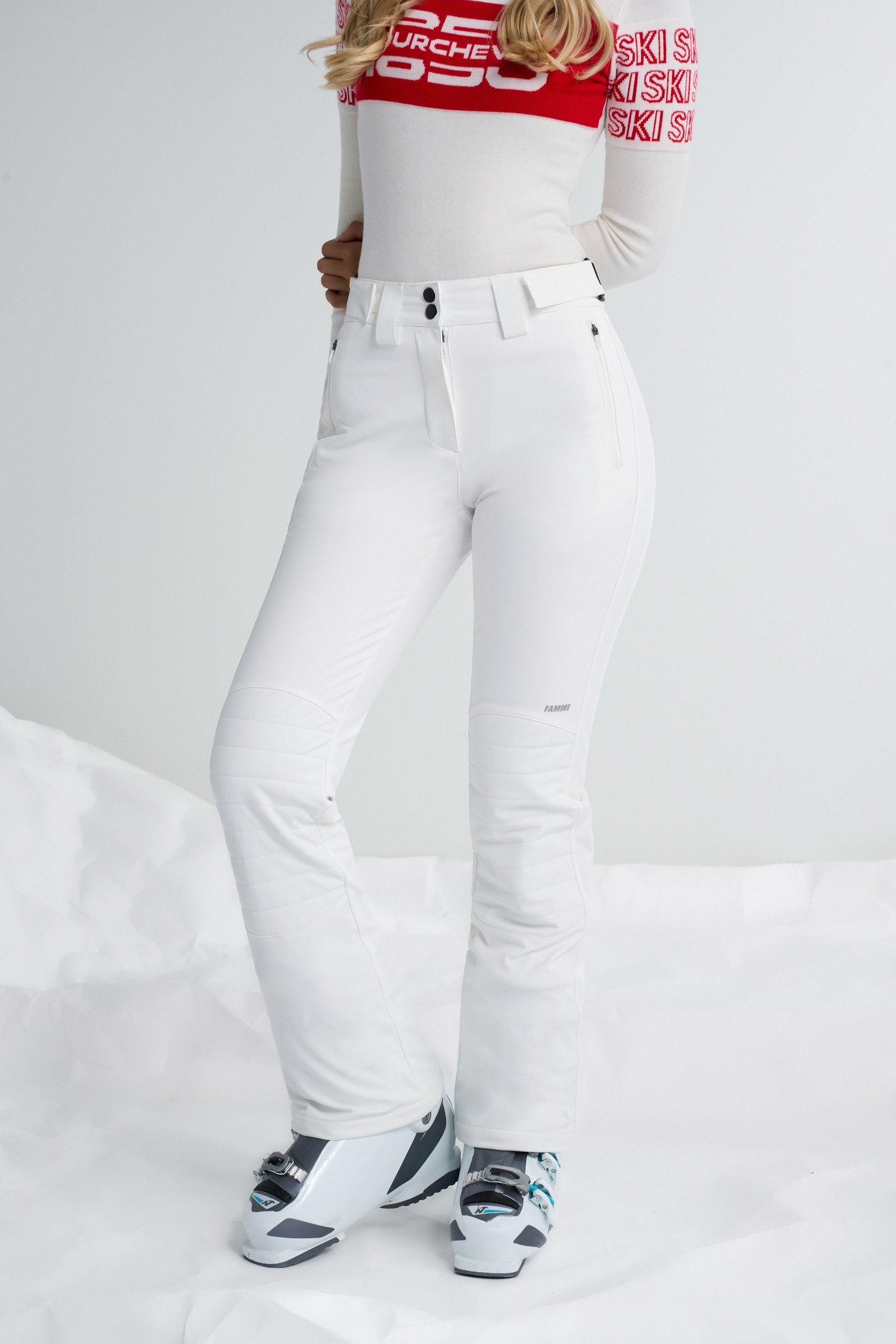 FAMME - Ski Pants - White / S