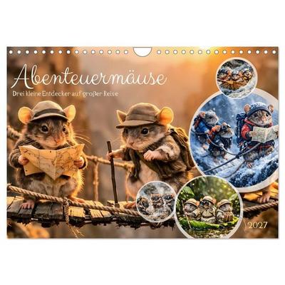 Abenteuermäuse - Drei kleine Entdecker auf großer Reise (Wandkalender 2027 DIN A4 quer), CALVENDO Monatskalender