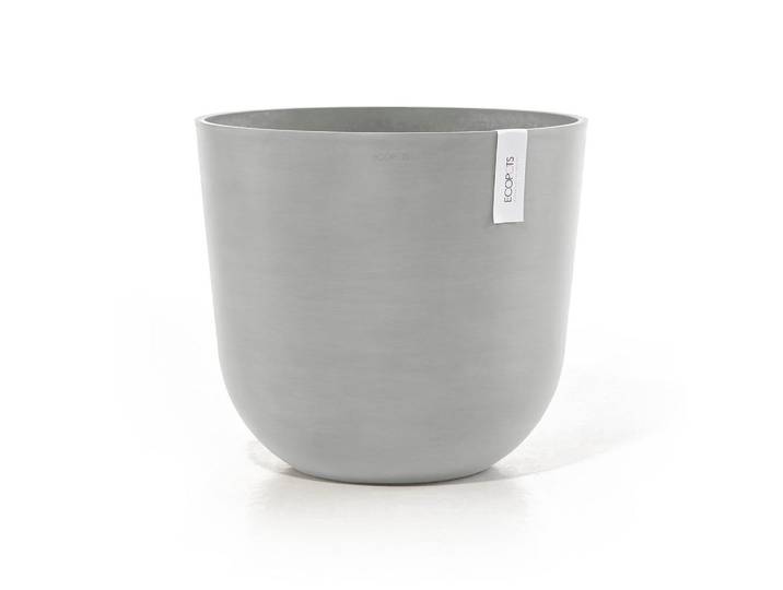 Ecopots Blumentopf mit Wasserreservoir Oslo 45/39,4 cm Hellgrau, Kunststoff, Beton Optik, Rund, 39.4 cm, Dekoration, Blumen & Blumentöpfe, Übertöpfe