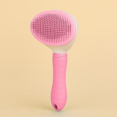 Multicon Wholesale Hub Automatic Pet Hair Removal Brush, Stainless Steel Dog Hair Comb, Cat Grooming Supplies pink
