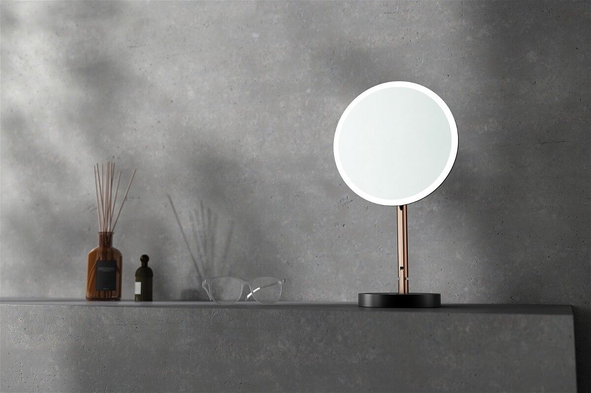 Neuesbad Serie 600 Kosmetik-Spiegel, stehend mit LED-Beleuchtung rose gold ADI_R812