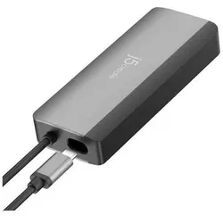 j5Create USB-C 4K144 HDMI HUB SLIM 8 IN 1 NMS NS PERP (USB-C, 8 Ports), Dockingstation + USB Hub, Grau