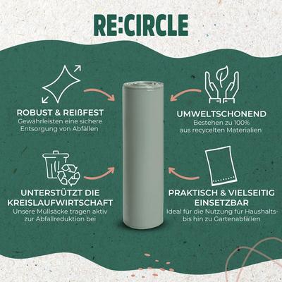 RE:CIRCLE Abfallsack 120 Liter (25 Beutel p. Rolle) Die umweltschonende Lösung für die Abfallentsorgung