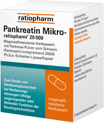 ratiopharm GmbH PANKREATIN Mikro-ratio.20.000 magensaftr.Hartkaps. 100 St 07097586