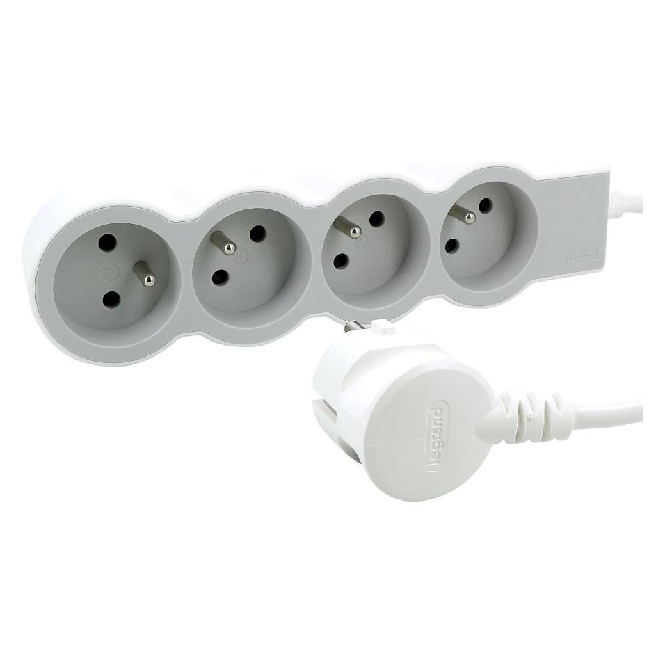 Multiprise 4 prises Legrand (Blanc) (4x, CEE 7/3, 3 m) (049490)