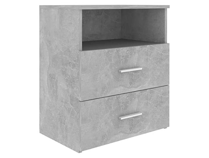 GHVBNMF Nachttisch Betongrau mit 2 Schubladen 50x32x60 cm Beistelltisch Kompakte Nachtkommode fürs Schlafzimmer mit zwei geräumigen Fächern und Ablage für geordnete Aufbewahrung neben dem Bett.
