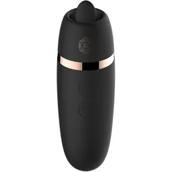 Rosy Gold, Vibrator, – Leckstimulator mit Luxus Ladeetui – Schwarz