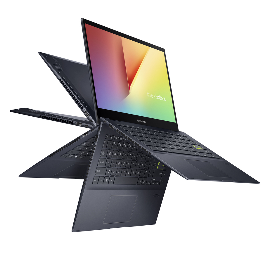 Asus VivoBook Flip 14 TM420 TM420IA-EC070T 35,6 cm (14 Zoll) Touchscreen Umrüstbar 2 in 1 Notebook - Full HD - AMD Ryzen 7 4700U - 16 GB - 512 GB SSD - Schwarz - AMD Chip - 1920 x 1080 - Windows 10 Home - AMD Radeon Graphics - IPS-Technologie (In-Plane-Switching), NanoEdge - Webcam - IEEE 802.11ax Wireless LAN Standard