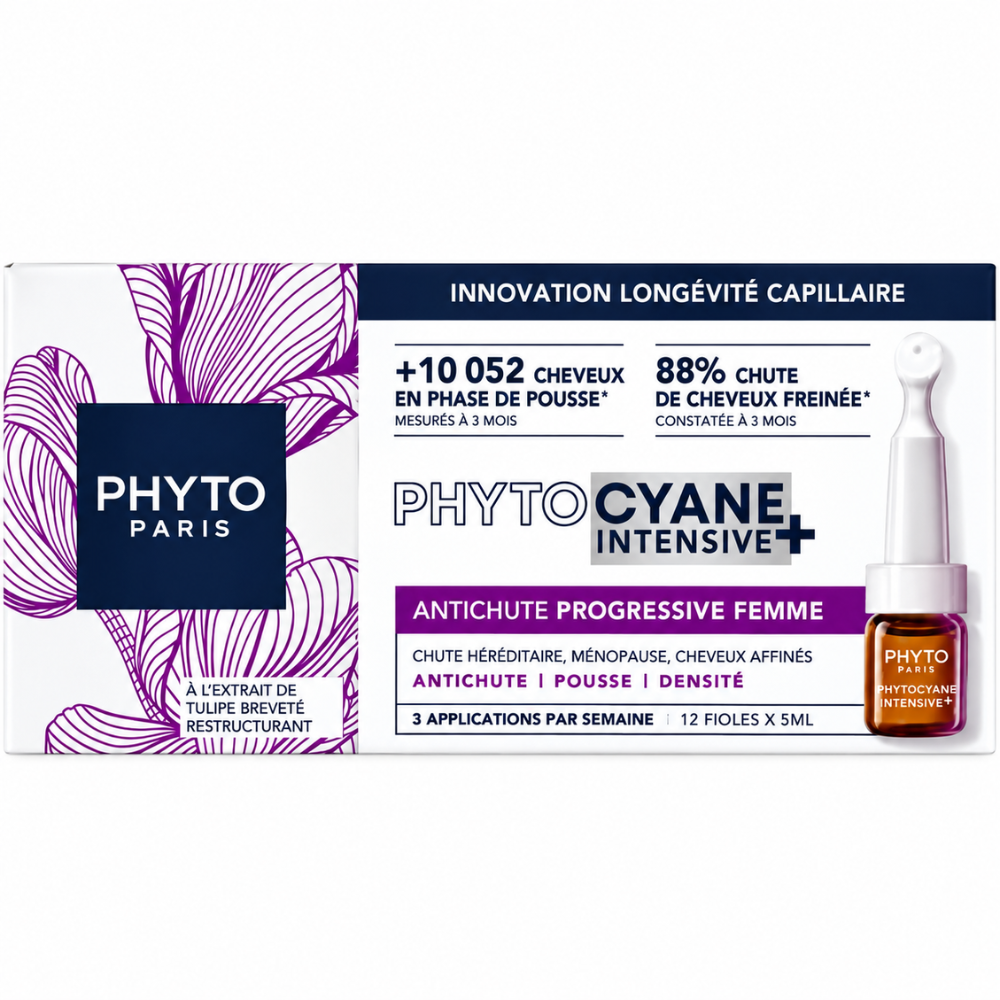 Phyto Paris cyane Intensive+ Progressive Hair Loss Treatment Ampoules for Women 12x5mL