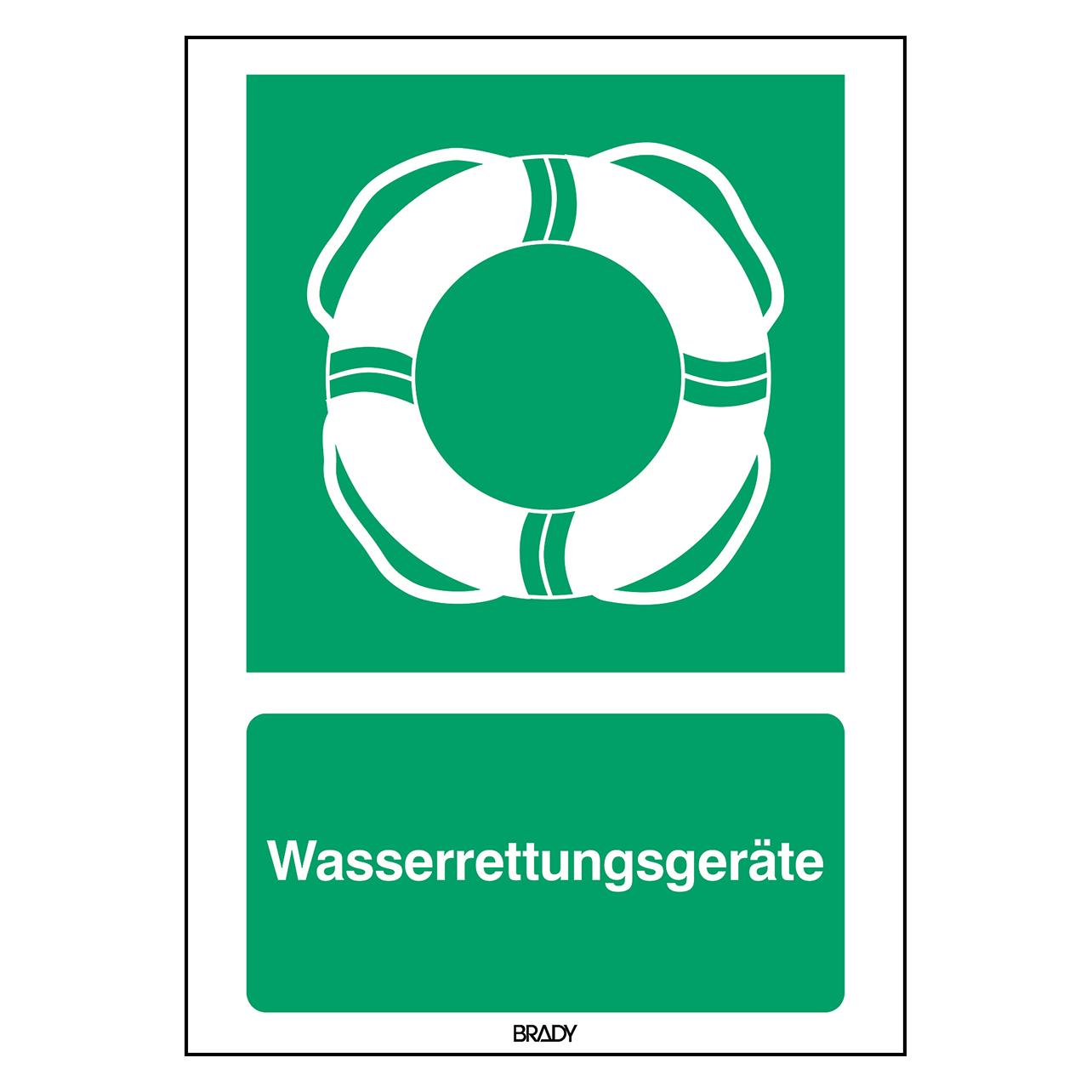 Brady E/E061/DE279/PP-148X210-1, ISO-Sicherheitsschild - Wasserrettungsgeräte (238270)