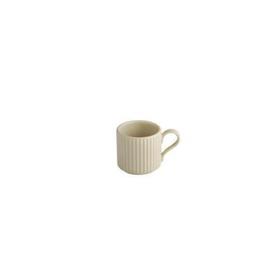 APS Espressotasse THE GRID 6er Set - Porzellan, Ø 6 cm, 80 ml, Farbe sand, stapelbar
