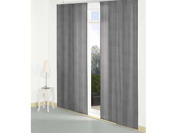 Schiebegardine WIRTH Niederau Gr. 2, grau, B:60cm H:175cm, Jacquard, Polyacryl, Polyester, Gardinen, Schiebegardine