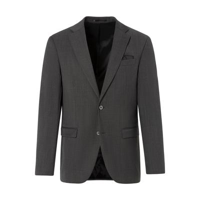 Sakko THOMAS GOODWIN "Sakko", Herren, Gr. 106, grau, 53% Polyester, 43% Wolle, 4% Elasthan, unifarben, figurbetont, mit Knöpfen, Sakkos Sakko, im Modern-Fit, 7834-0-20030